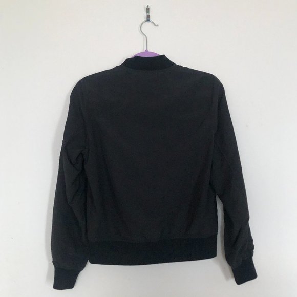 Lowrys Farm Matte Black Cropped Bomber Jacket - S XS - Picture 4 of 10